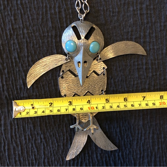 VINTAGE Hinged Bird Necklace 🐦🐦 Huge! - Picture 5 of 8